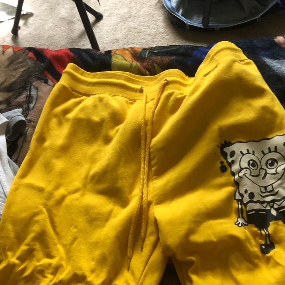 Yellow Spongebob sweatpants